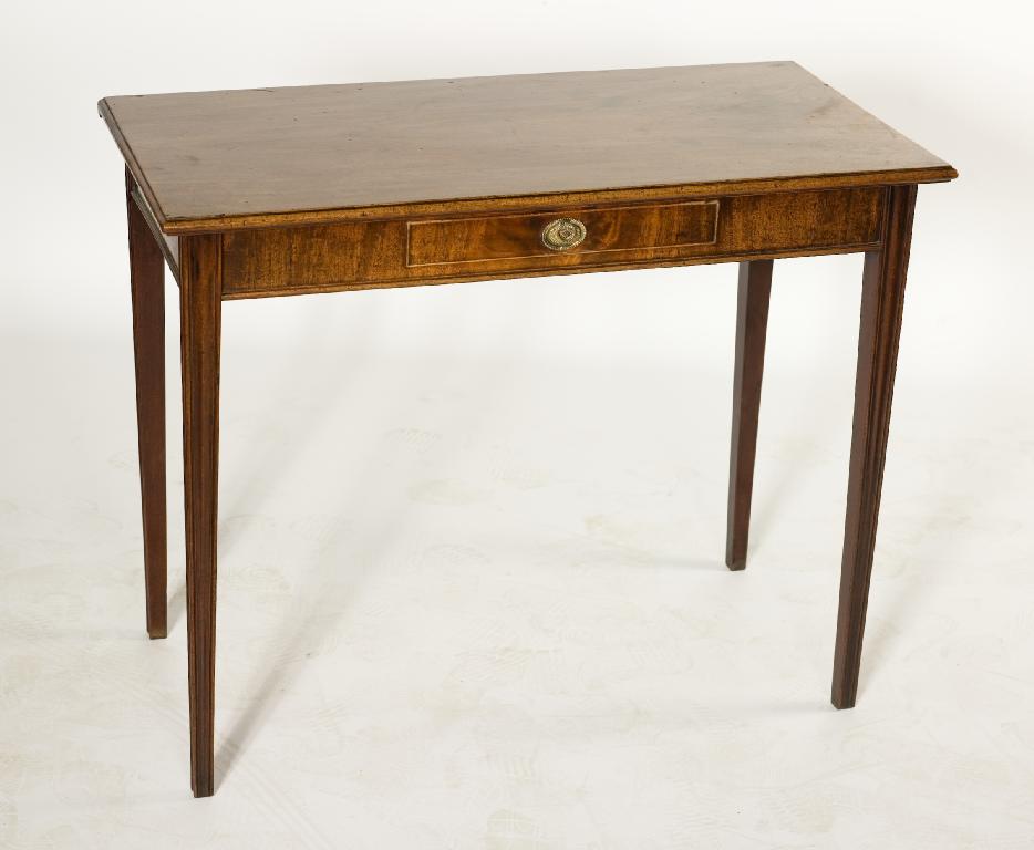 Appraisal: LATE GEORGE III MAHOGANY SIDE TABLE the moulded rectangulkar top