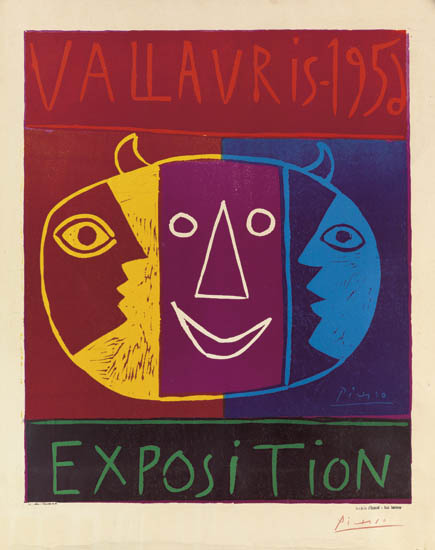 Appraisal: PABLO PICASSO Vallauris Exposition Color linoleum cut x mm x