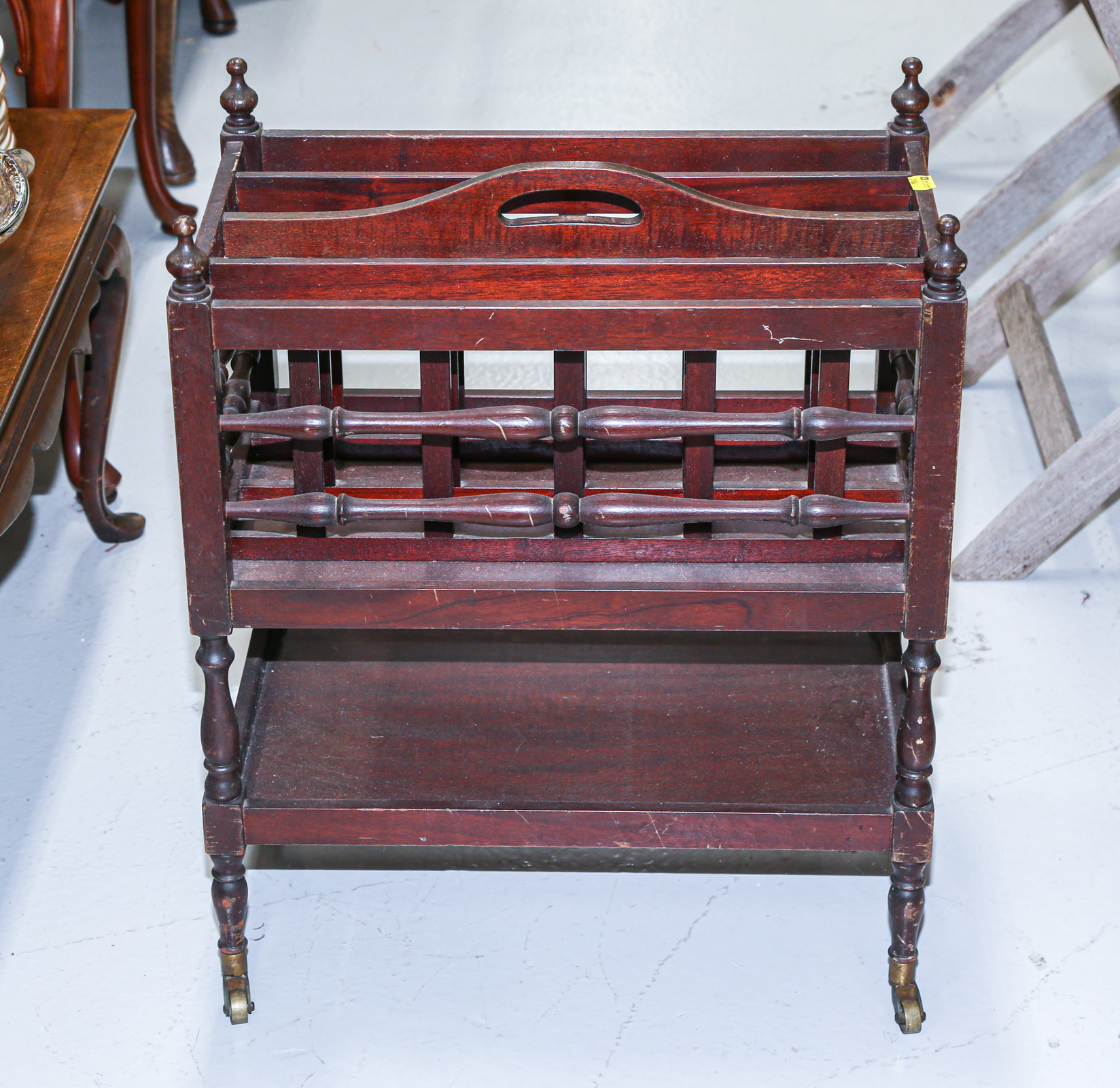 Appraisal: MAHOGANY MAGAZINE RACK in H in W approximately in D