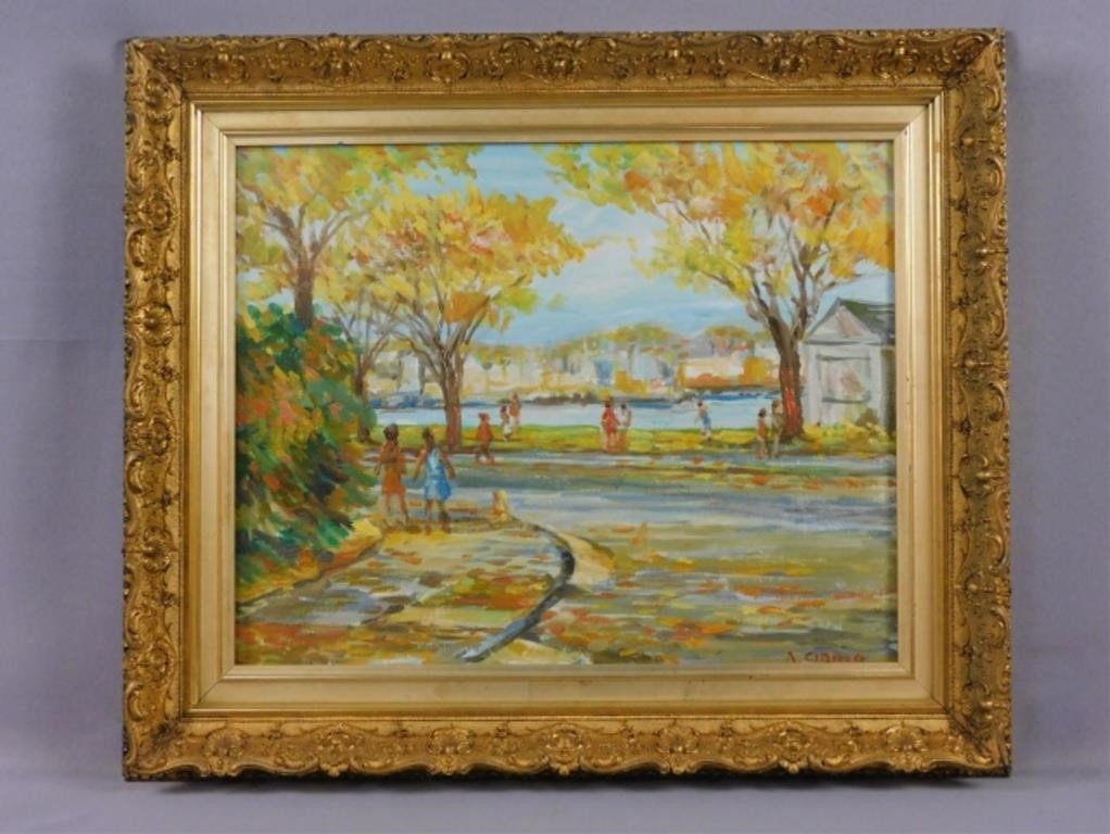 Appraisal: ANTONIO CIRINO - RHODE ISLAND OILpainting on canvas depicting a