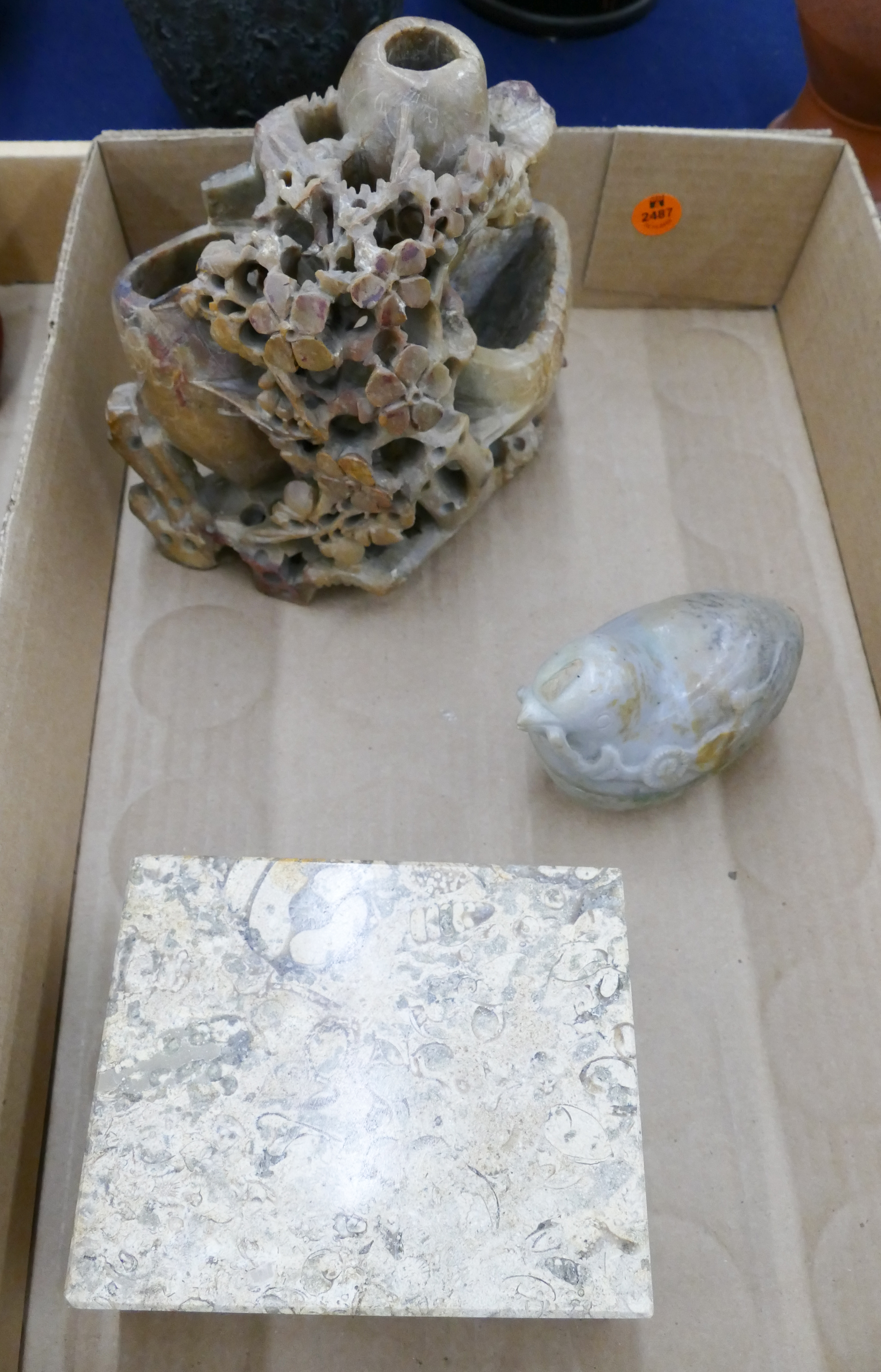 Appraisal: Box Chinese Soapstone Vase and Small Boxes