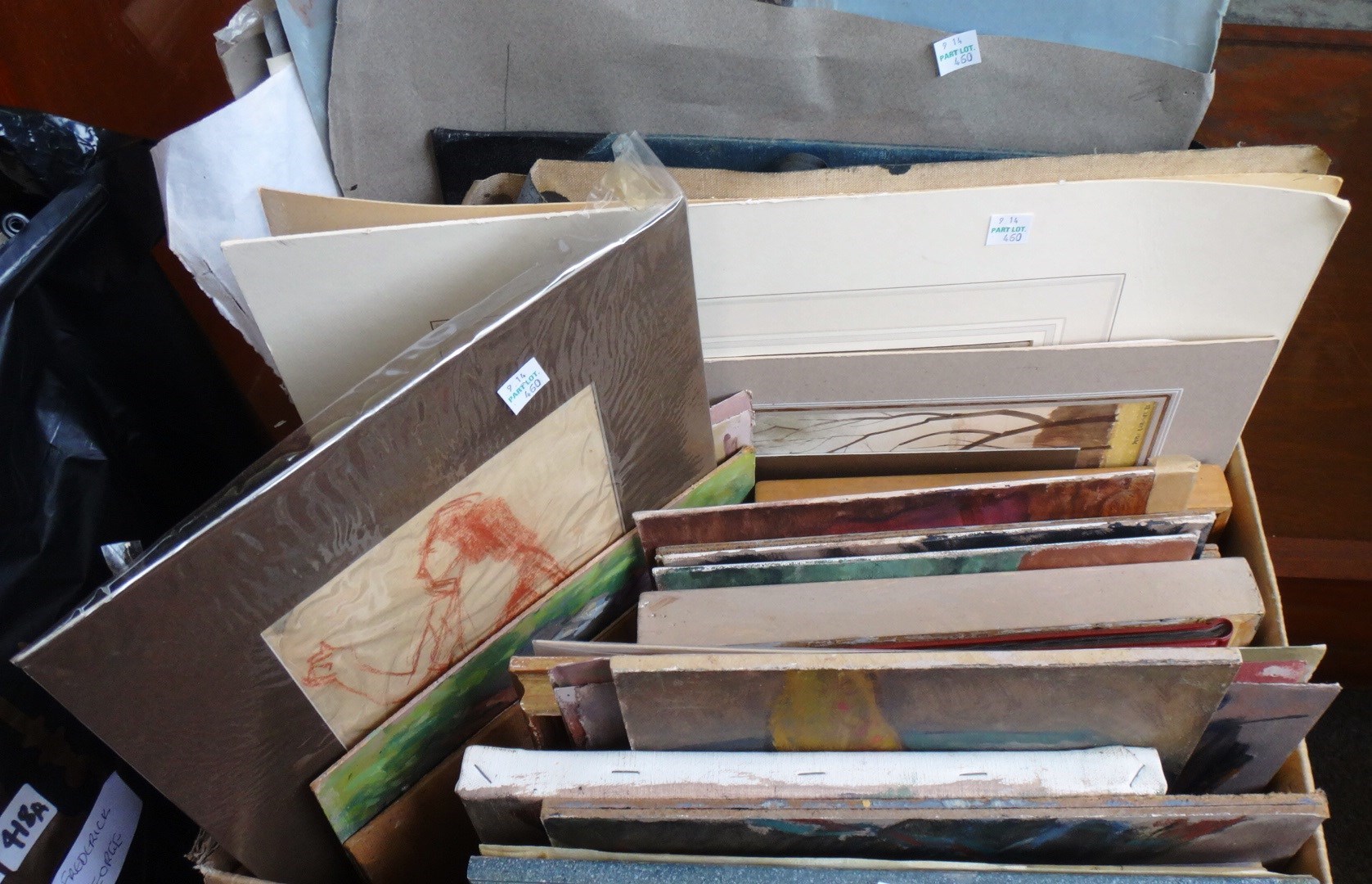 Appraisal: Anthony Baynes two boxes of assorted oils watercolours and sketches