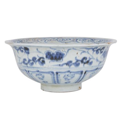 Appraisal: A Blue and White Mandarin Duck Bowl Possibly Yuan Dynasty