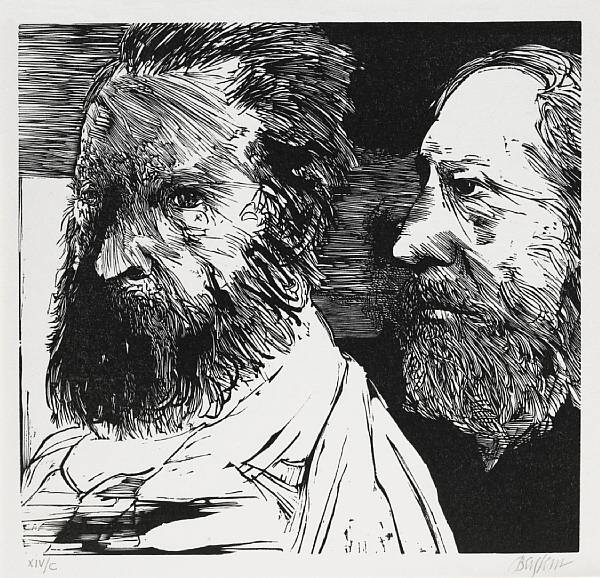 Appraisal: Leonard Baskin Portraits of Men F O Wood engravings and