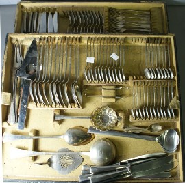 Appraisal: A comprehensive suite of Austria-Hungary silver flatware set with monogram