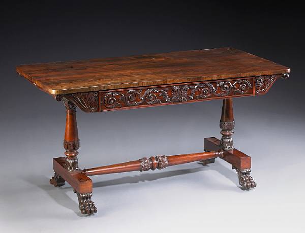 Appraisal: A William IV rosewood writing table second quarter th century