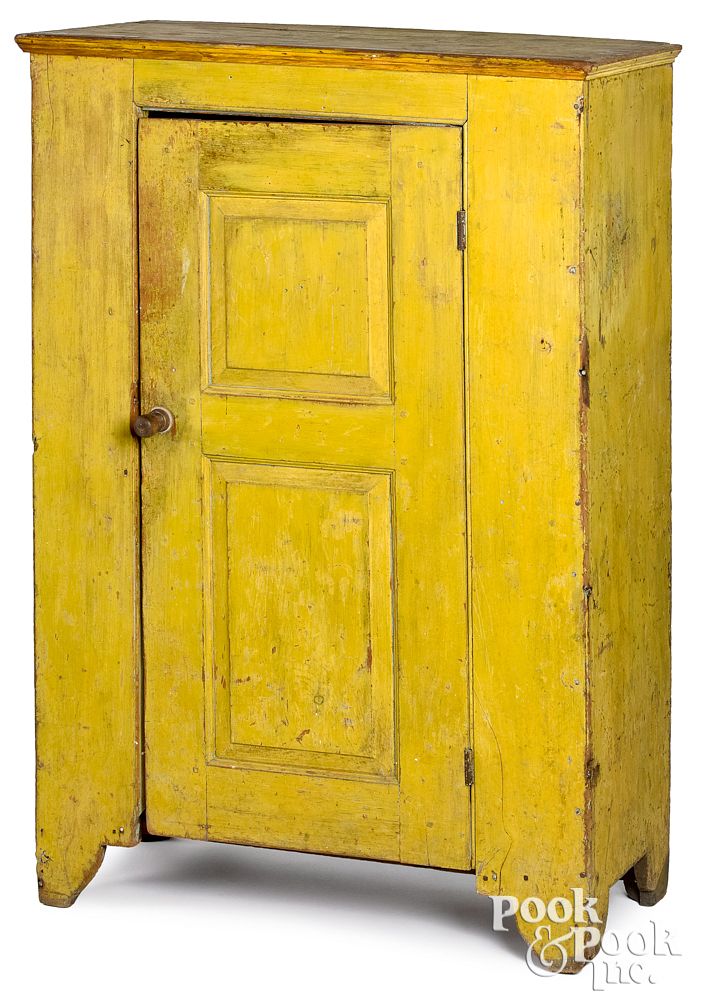 Appraisal: Pennsylvania painted pine raised panel cupboard Pennsylvania painted pine raised