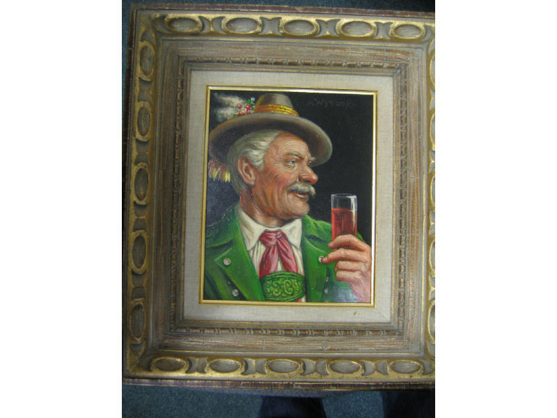 Appraisal: M WYSOCKI AUSTRIAN TH CENTURY Austrian gentleman holding a drink