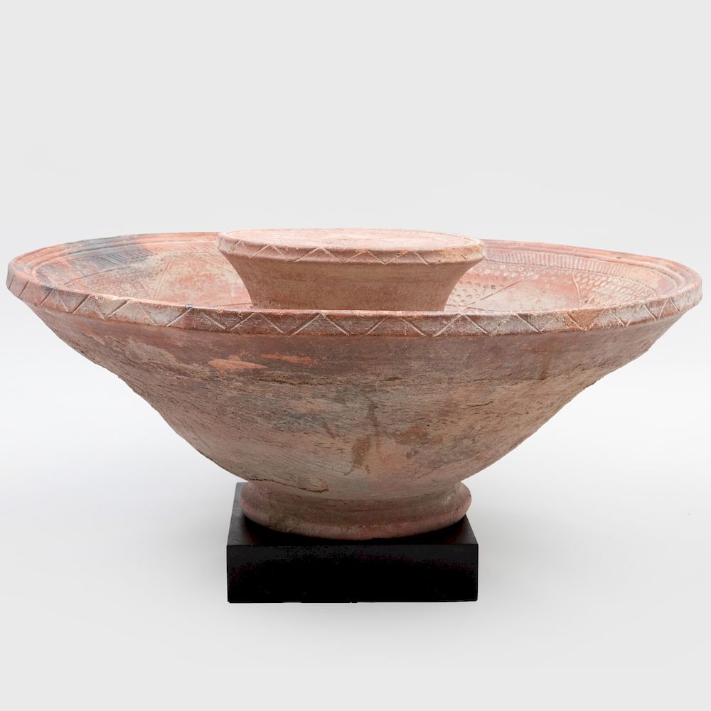 Appraisal: Large Inner Niger Delta Pottery Bowl Mali Fitted with an