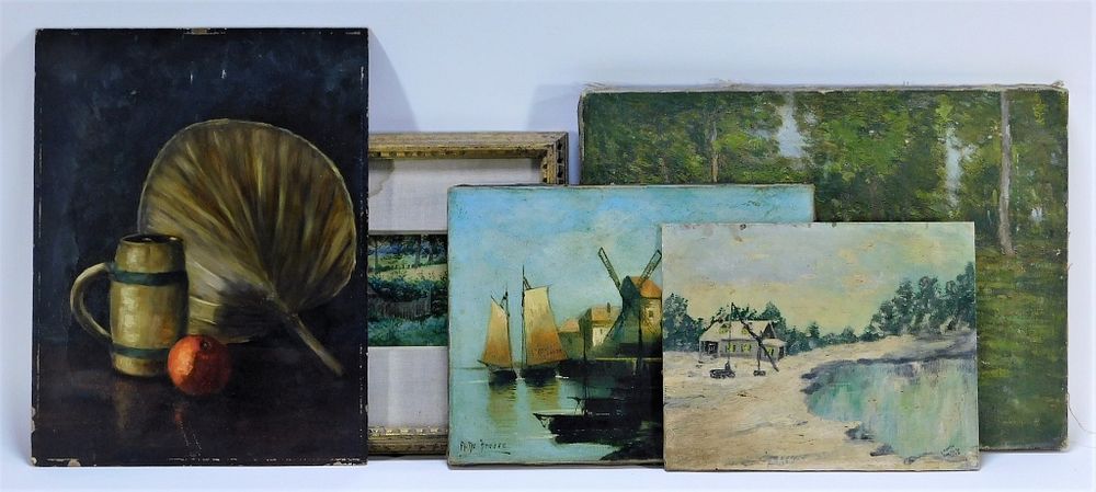 Appraisal: Antique Impressionist Landscape Paintings Group United States Europe th- th