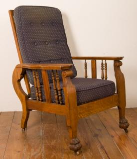 Appraisal: Cook and Co Upholstered Reclining Chair Cook and Co Morris