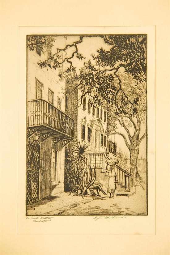 Appraisal: Elizabeth O'Neill Verner South Carolina - ON SOUTH BATTERY etching