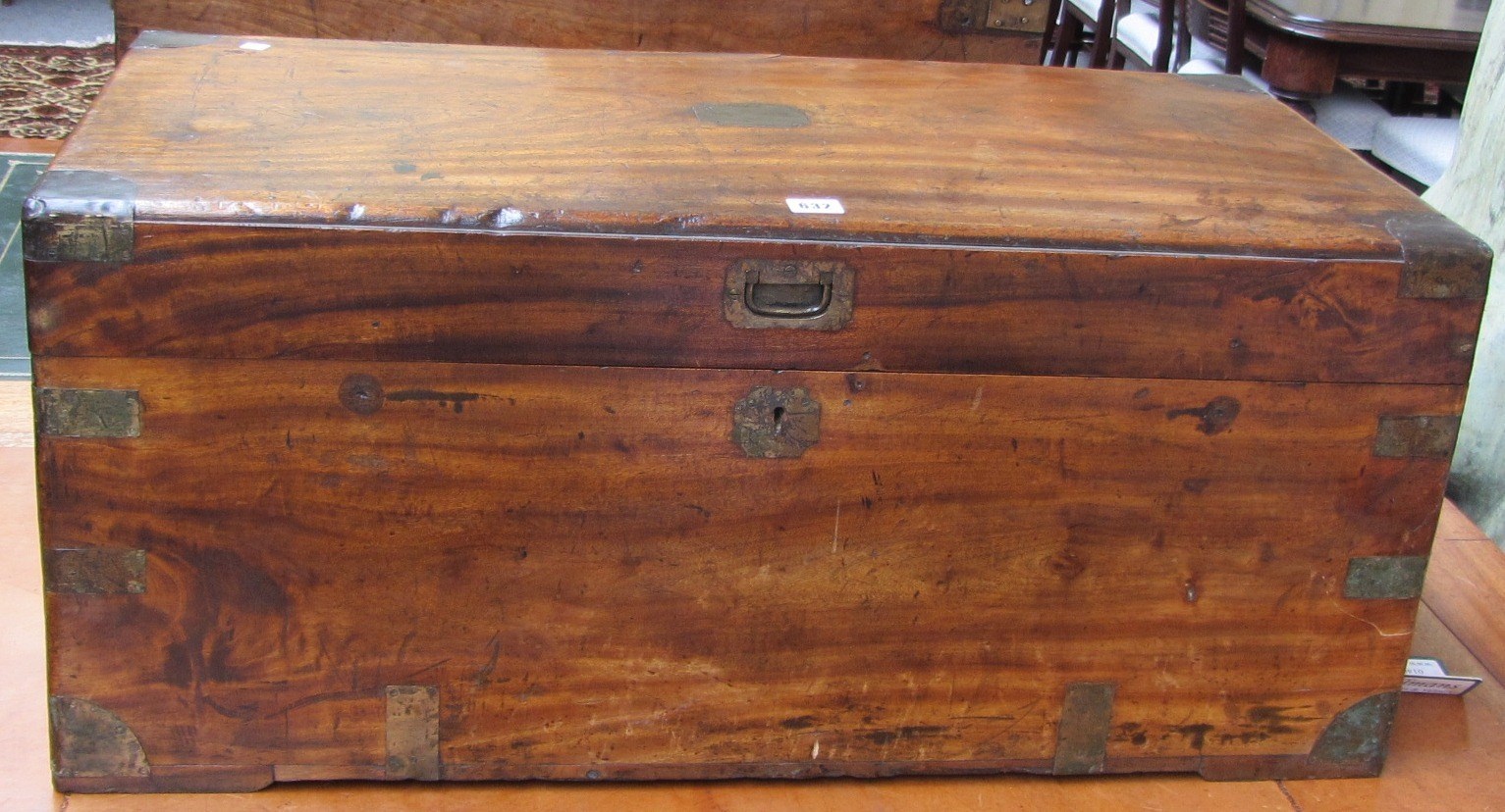 Appraisal: A th century brass bound camphorwood trunk cm wide