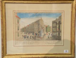 Appraisal: Two hand colored etchings engravings including La Nouvelle Yorck a