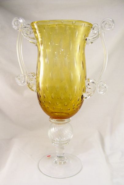 Appraisal: Czech Glass Vase Hand blown crystal glass vase with a