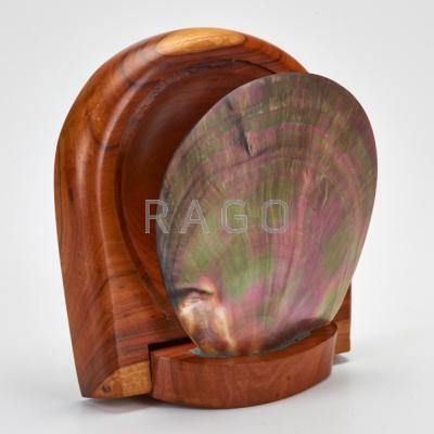 Appraisal: STYLE OF ALEXANDRE NOLL Hinged wood box with shell lid