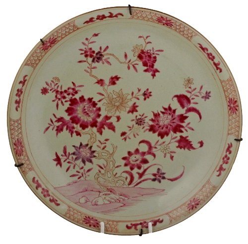 Appraisal: A Chinese famille rose dish Qianlong painted with flowering trees