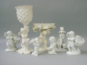 Appraisal: A collection of blanc de chine cherub figurines comprising of