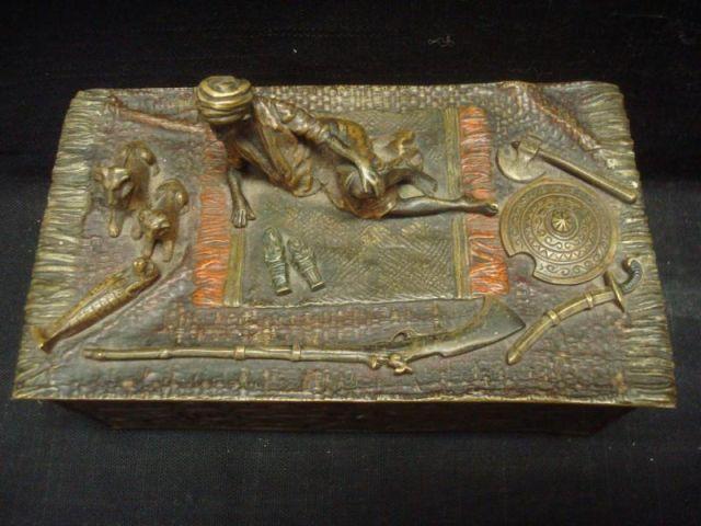 Appraisal: Austrian Box in Style of Bergman Very decorative bronze box