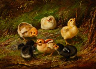 Appraisal: Arthur Fitzwilliam Tait - Chicks oil on board inchessigned and