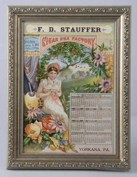 Appraisal: FD Stauffer Cigar Box Factory Adv Calendar Description Circa All