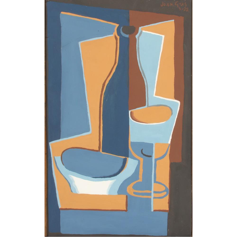 Appraisal: AFTER JUAN GRIS LA BOUTEILLE CUBIST STILL LIFE SCREEN PRINT