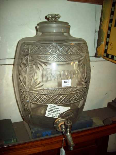 Appraisal: A LATE VICTORIAN HOB NAIL CUT AND ETCHED CRYSTAL BRANDY