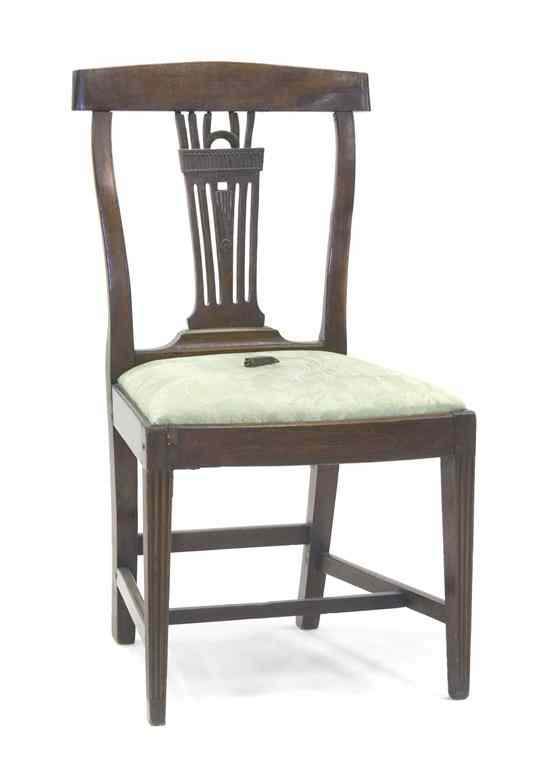 Appraisal: An American Sheraton Style Mahogany Side Chair having a horizontal