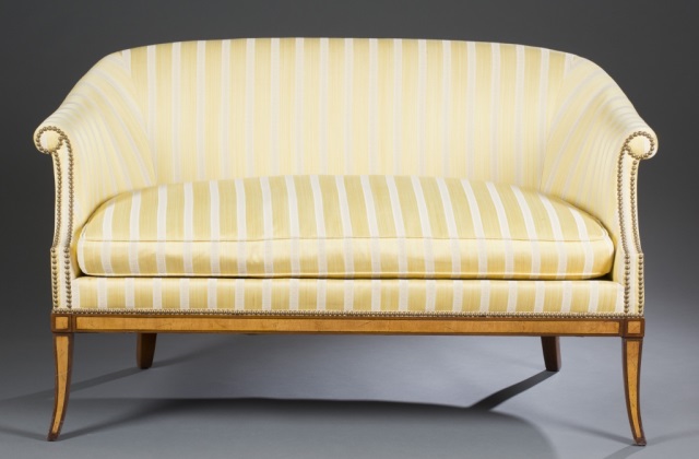 Appraisal: Hickory Chair Federal Style Settee Maple with maple veneer Yellow