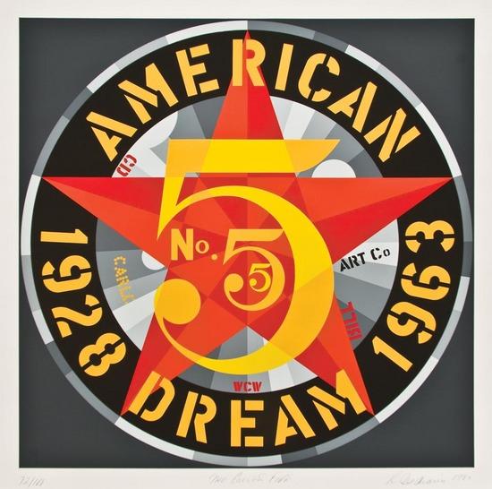 Appraisal: Robert Indiana b American Dream --The Golden Five print Screenprint