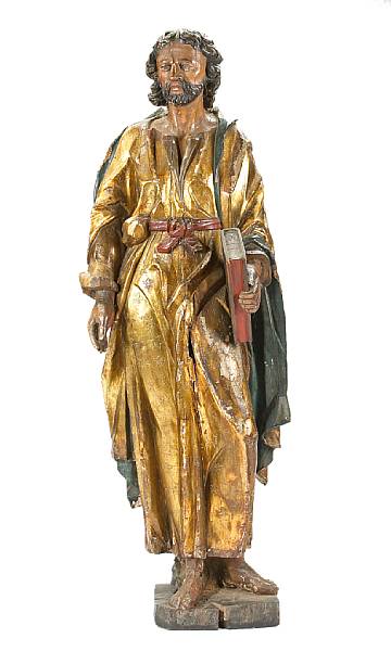 Appraisal: An Italian Baroque polychrome figure of Saint John th century