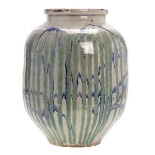 Appraisal: Large Japanese drip glaze earthenware vase Large Japanese drip glaze