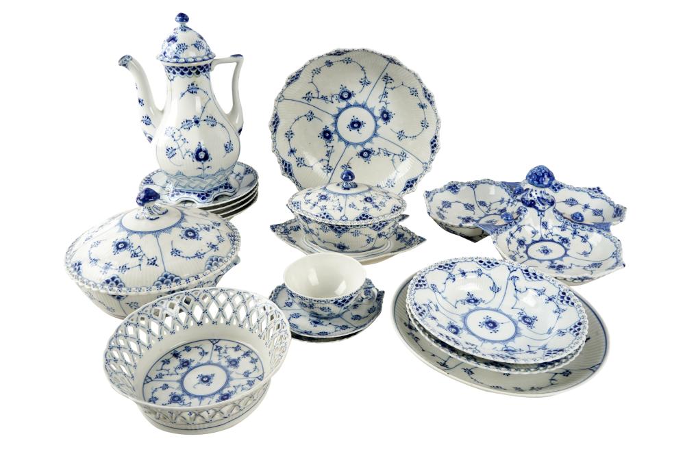 Appraisal: ROYAL COPENHAGEN ASSEMBLED PORCELAIN SERVICEprinted and painted factory marks comprising