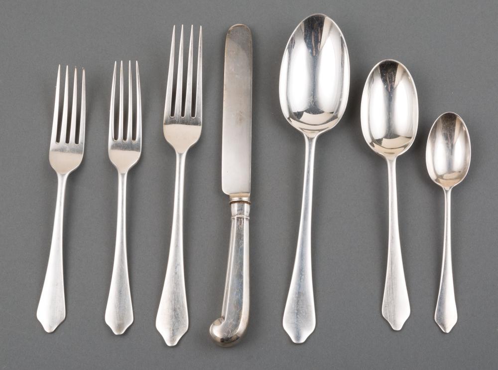 Appraisal: Edwardian Sterling Silver Flatware Service in Trifid Pattern Crichton Co