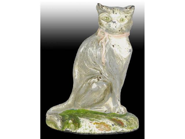 Appraisal: Sitting Cat with Bow Cast Iron Doorstop Description Marked Johnson