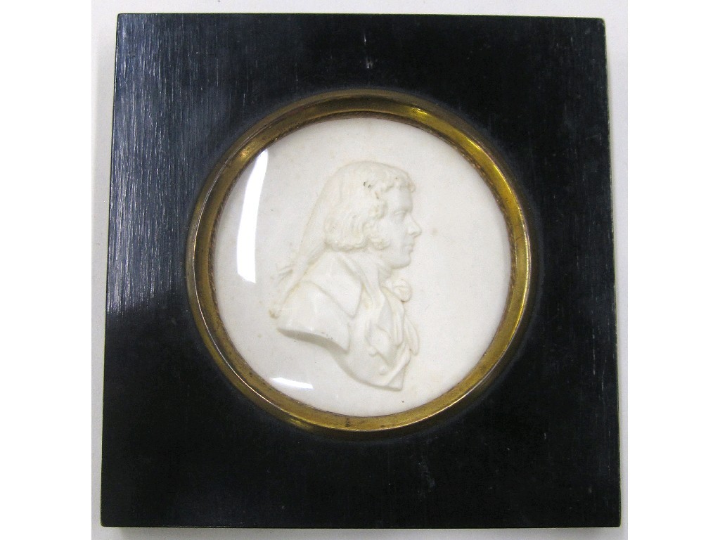 Appraisal: Framed carved portrait silhouette