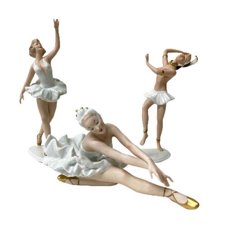 Appraisal: Three Porcelain Ballerina Dancer Three Porcelain Ballerina Dancer Measures total