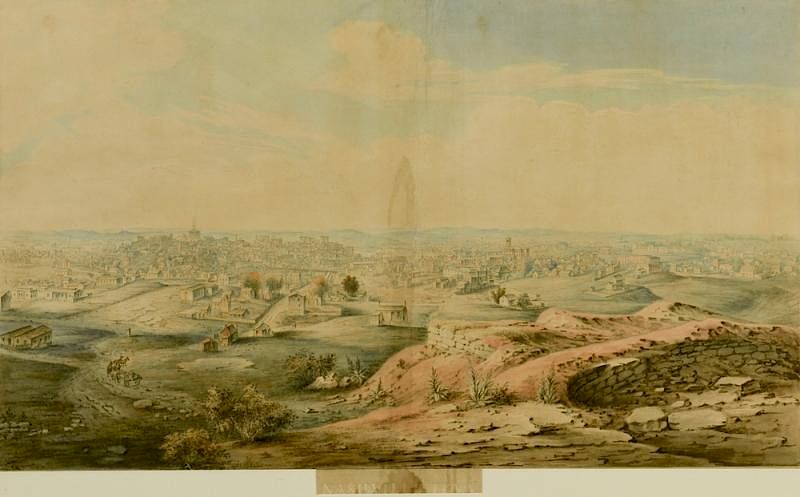 Appraisal: th c Watercolor View Nashville from Ft Negley Nashville Panorama