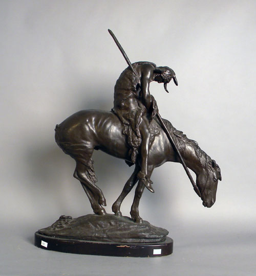 Appraisal: Bronze after James Fraser titled The End of the Trail