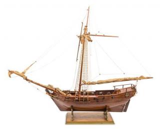 Appraisal: A Wood Model of a Gunboat Height x length inches