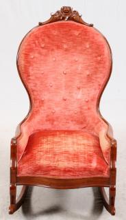 Appraisal: VICTORIAN LADY'S MAHOGANY ROCKING CHAIR C VICTORIAN LADY'S MAHOGANY ROCKING