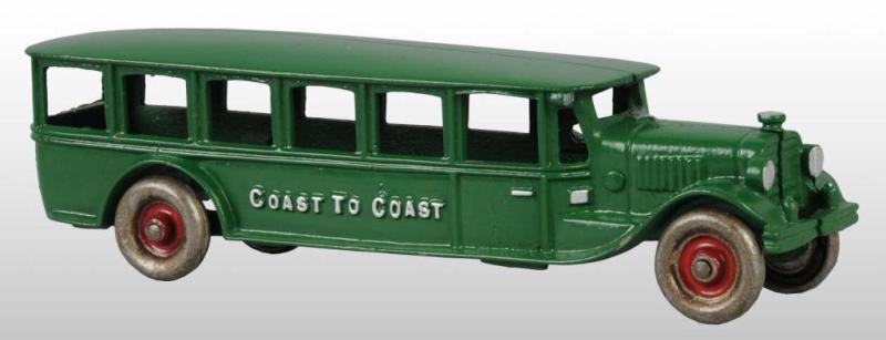 Appraisal: Cast Iron Hubley Coast to Coast Bus Toy Description Factory