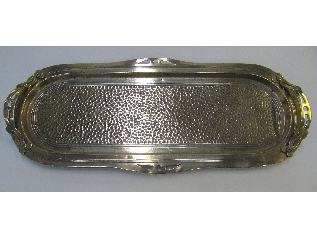 Appraisal: Brass oval tray with hammered decoration