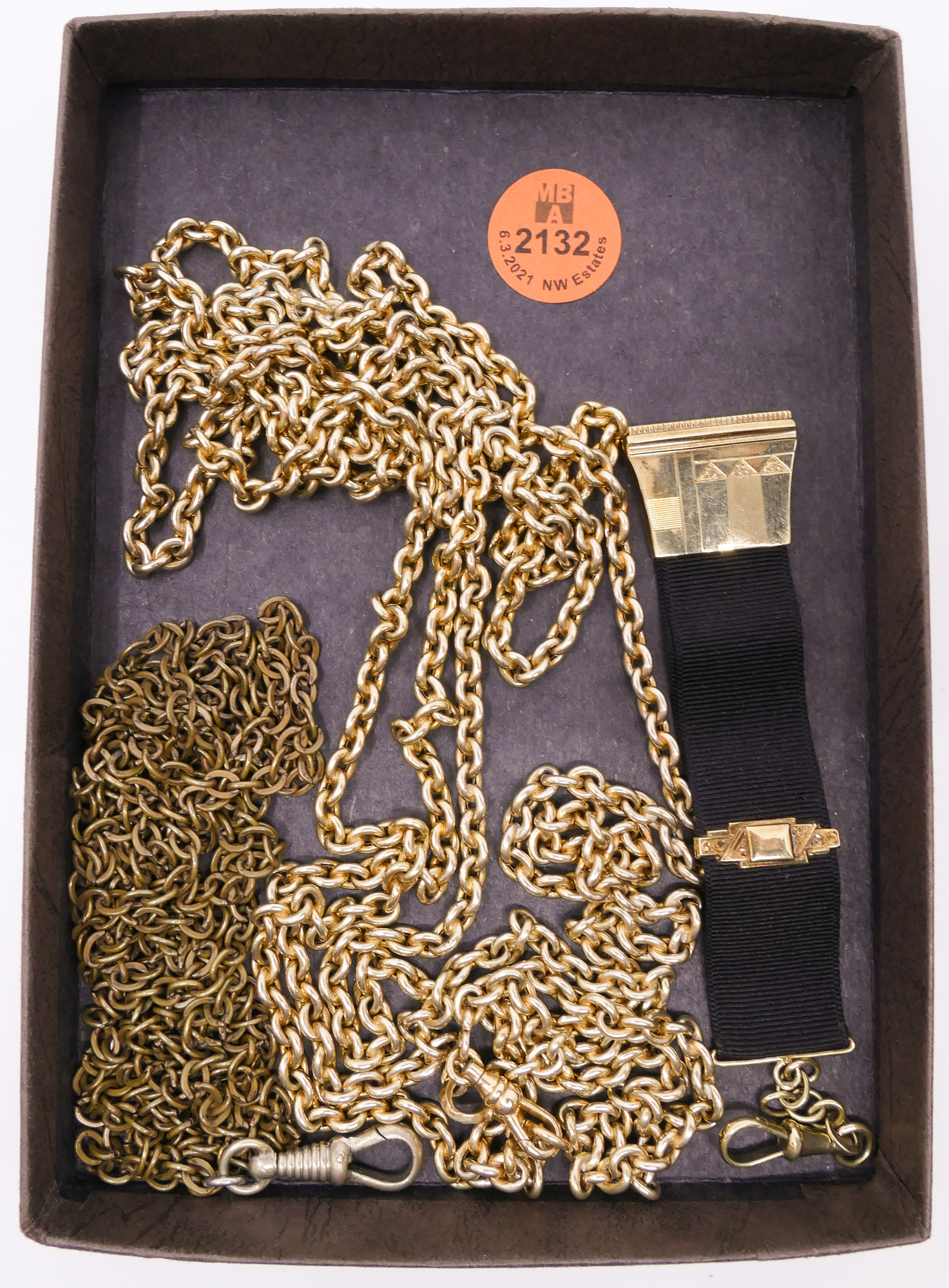 Appraisal: Box K Watch Fob Gold Fill Chains