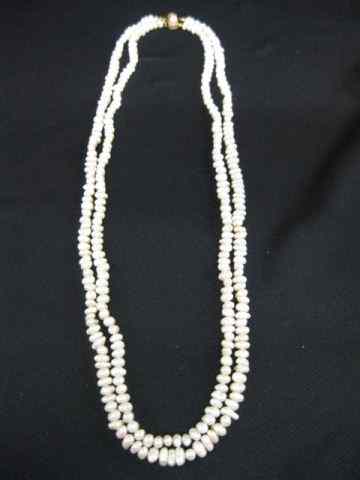 Appraisal: Pearl Necklace double strand of baroque pearls '' long k