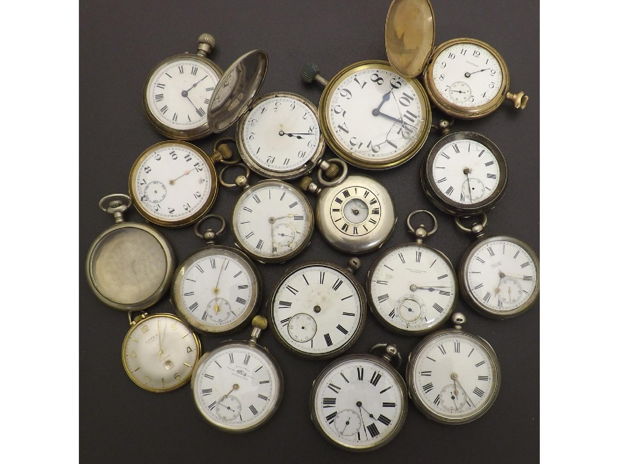 Appraisal: Collection of silver and base metal pocket watches principally for