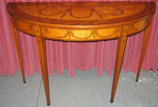 Appraisal: PAIR ENGLISH GEORGE III SATINWOOD CONSOLE TABLES In the manner