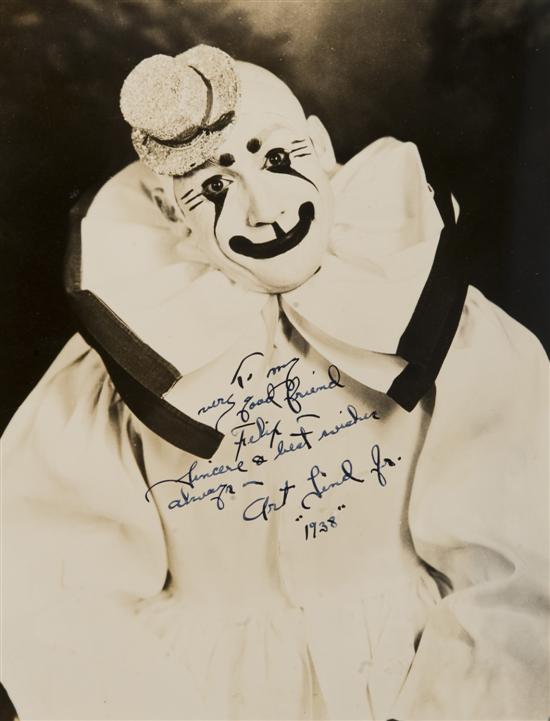 Appraisal: Circus Performers Approx Items some signed related to circuses mostly