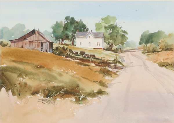 Appraisal: Jerry Smith American b Summer Grazing watercolor signed lower left