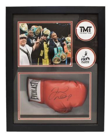 Appraisal: Floyd Mayweather Jr autographed Everlast boxing glove and commemorative photograph